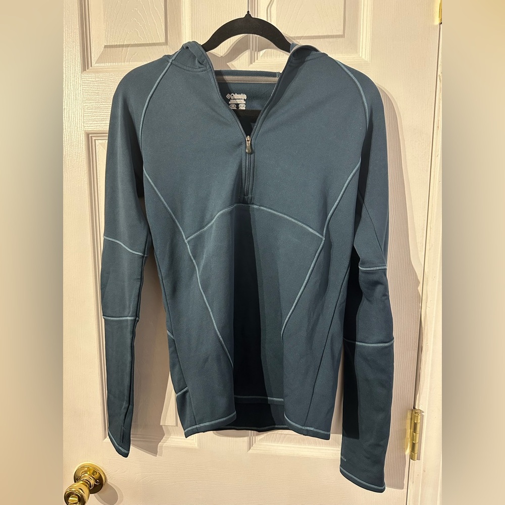 Columbia Women’s Teal Hooded Quarter Zip Jacket (XS)